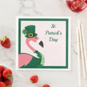 Fun Flamingo Animal Pink St Patrick's Day Serviette (Beispiel)