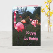 Fun Flamingo Birthday Card Karte (Gelbe Blume)