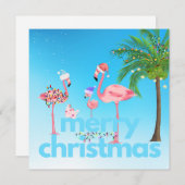 Fun Flamingo Family Christmas Card (Vorne/Hinten)