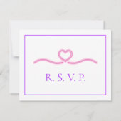 Fun Flamingo & Hearts Wedding Suite RSVP Card (Rückseite)