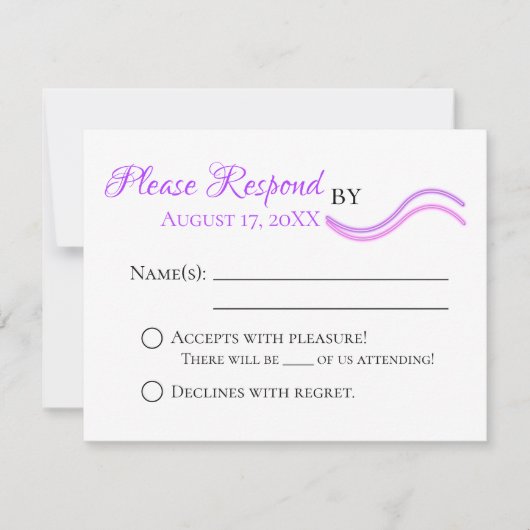 Fun Flamingo & Hearts Wedding Suite RSVP Card Karte (Vorderseite)