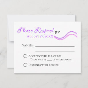 Fun Flamingo & Hearts Wedding Suite RSVP Card Karte