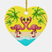 Fun Flamingo Liebe Keramik Ornament (Vorne)