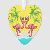 Fun Flamingo Liebe Ornament (Vorderseite)