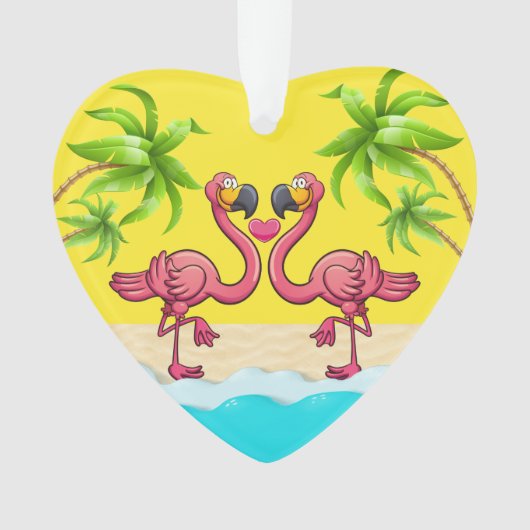 Fun Flamingo Liebe Ornament (Vorderseite)
