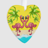 Fun Flamingo Liebe Ornament (Vorderseite)