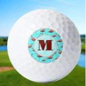 Fun Flamingo rosa Monogram Ladys personalisiert Golfball
