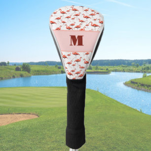 Fun Flamingo rosa und weiße benutzerdefinierte mon Golf Headcover