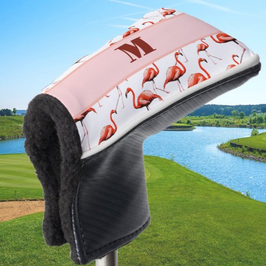 Fun Flamingo rosa und weiße benutzerdefinierte mon Golf Headcover