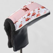 Fun Flamingo rosa und weiße benutzerdefinierte mon Golf Headcover (3/4 Vorderseite)