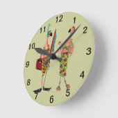 Fun Flamingo Wall Clock Runde Wanduhr (Winkel)