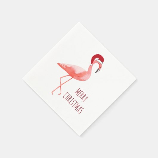 Fun Flamingo Weihnachtsnapkins Serviette (Ecke)