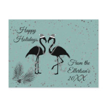 Fun Flamingos Christmas Glittery Stars