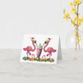 Fun Flamingos Faltkarte Karte (Gelbe Blume)