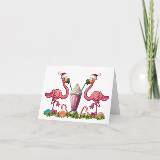 Fun Flamingos Faltkarte Karte (Vorderseite)