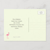 Fun Flamingos neue Adresse Ankündigungspostkarte (Rückseite)