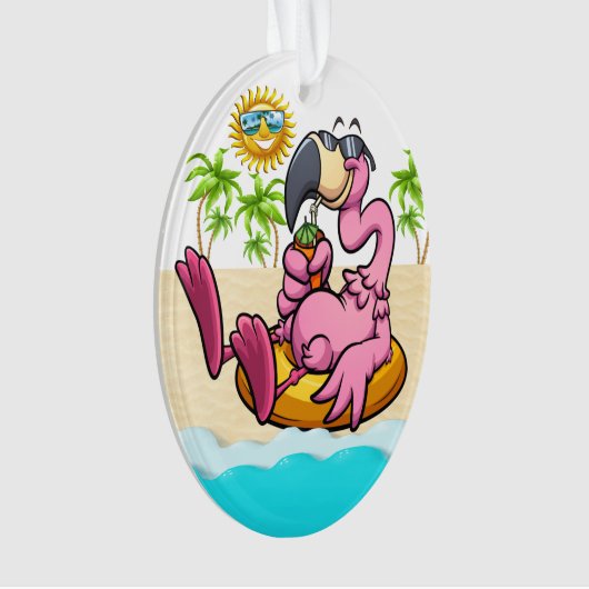 Fun Flamingos Ornament (Vorderseite)