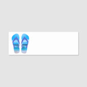 Fun Flip Flops mit Beach Scene Namensschild (Vorderseite)