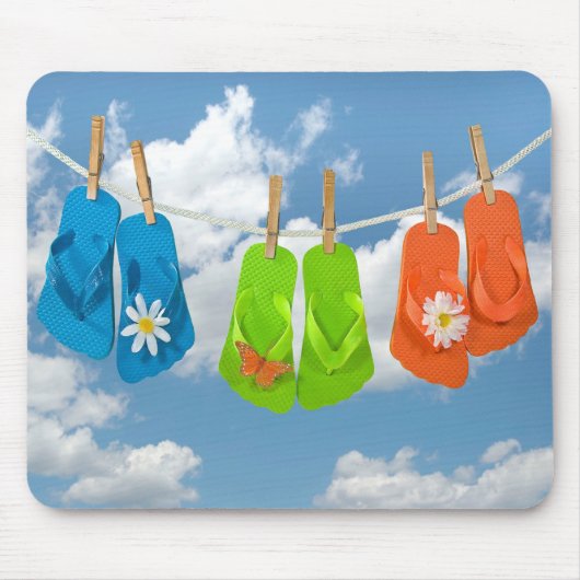 Fun Flip Flops on Clothesline Mousepad (Vorne)