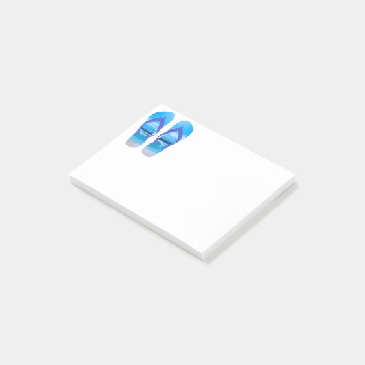 Fun Flip Flops Sommer Beach Art für Urlaub Post-it Klebezettel (angewinkelt)