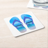 Fun Flip Flops Sommer Beach Art für Urlaub Rechteckiger Pappuntersetzer (angewinkelt)