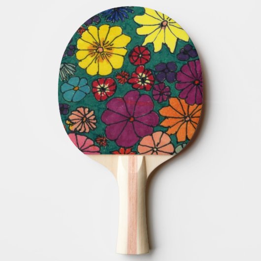 "Fun Floral #1" Ping Pong Paddle Tischtennis Schläger (Rückseite)