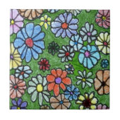 "Fun floral #2" Kitengarten Keramik Tile Fliese (Vorderseite)