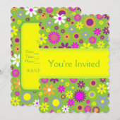 Fun Floral Einladung (Vorne/Hinten)