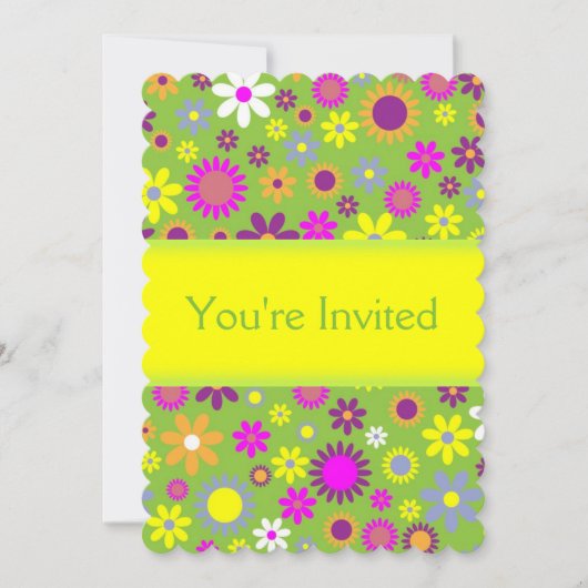 Fun Floral Einladung (Vorderseite)