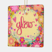 Fun Floral Gelbes Glühen ermutigend Inspirivity Keramikornament (Links)