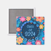 Fun Floral Girlie Class of 2024 Inspirivity Magnet (Vorderseite/Rückseite)