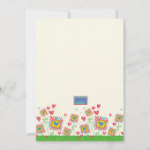 Fun Floral Girly Niedliche individuelle Nummer Geb Einladung (Rückseite)