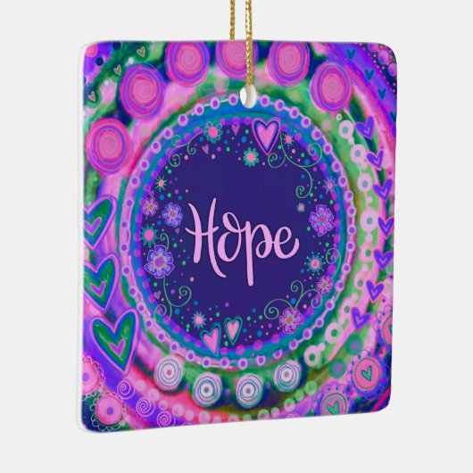 Fun Floral Hope Hübsche Lila Inspirivity Keramikornament (Rechts)