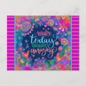 Fun Floral hört lächerlich Phantastisches Zitat Postkarte (Vorderseite)