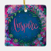 Fun Floral Inspirierte Hübsche Herzinspiriertheit Keramikornament (Vorderseite)