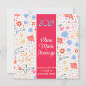 Fun Floral Inspirivity Abschluss Foto Custom Einladung (Vorderseite)