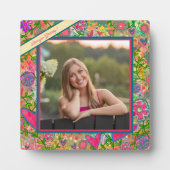 Fun Floral Liebe Hört Foto-Nachricht Fotoplatte (Vorderseite)