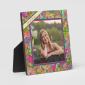 Fun Floral Liebe Hört Foto-Nachricht Fotoplatte (Vorderseite)