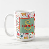 Fun Floral Monogram Name Inspirivity Coffee Tasse (Links)