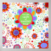 Fun Floral "Phantastische Dinge" Klassenposter Poster (Vorne)