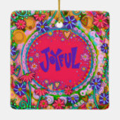 Fun Floral Pink Freude Inspirivity Keramikornament (Rückseite)