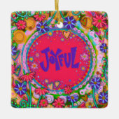Fun Floral Pink Freude Inspirivity Keramikornament (Vorderseite)