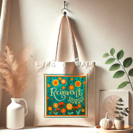 Fun Floral Reinvent Ihr Name Inspirivity Tragetasche