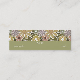 Fun Floral Skinny Business Card Mini Visitenkarte