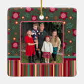 Fun Floral Stripe Custom Foto zwei Seiten Keramikornament (Rückseite)