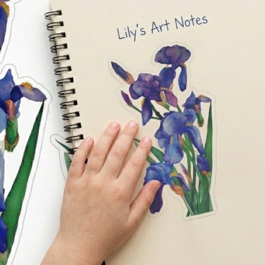 Fun Floral Watercolor Iris Gift Duo Sticker