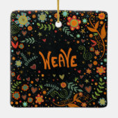 Fun Floral Weave ermutigend Inspirivity Keramikornament (Rückseite)