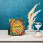 Fun Floral Yellow Whimsical ONE WORD Plaque Fotoplatte (InSitu)