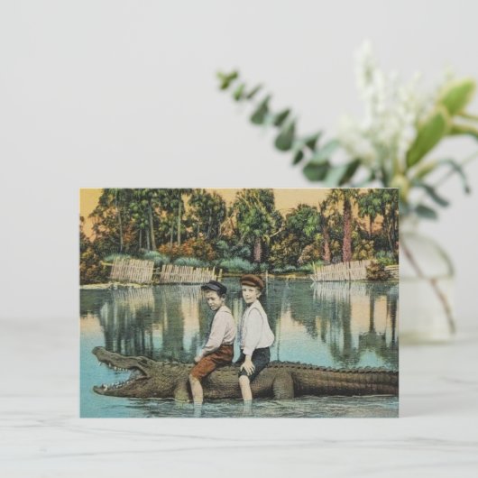 Fun Florida Alligator Ankündigung (Stehend Vorderseite)