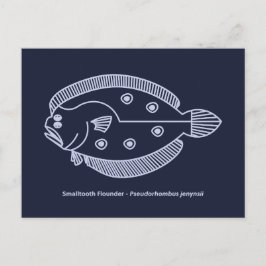 Fun Flounder Fisch im Licht Lila auf Deepest Blue Postkarte
